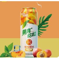 菓真給粒果粒黃桃汁500ml