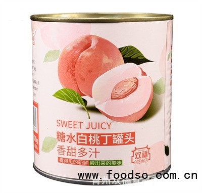 雙福食品白桃丁罐頭飲品店