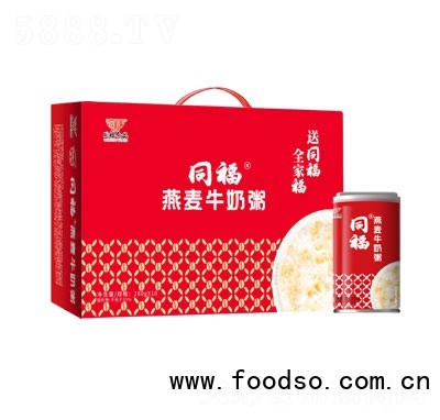 同福燕麥牛奶粥罐裝速食粥箱裝