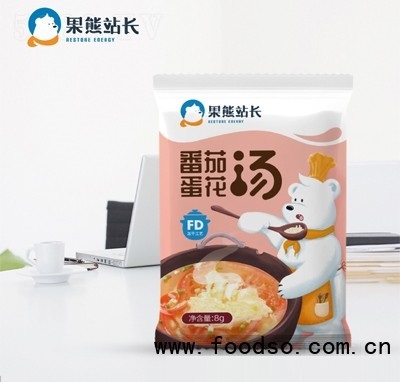 果熊站長凍干番茄蛋花湯速