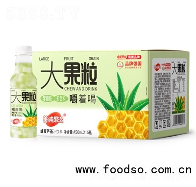 美純果滋蜂蜜蘆薈汁大果粒果汁飲料450mlX15瓶