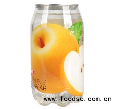 OKF梨味350ml透明罐裝果味氣泡水碳酸飲料