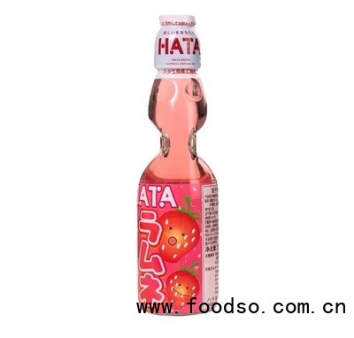哈塔波子汽水200ml草莓味網紅爆珠彈珠飲料